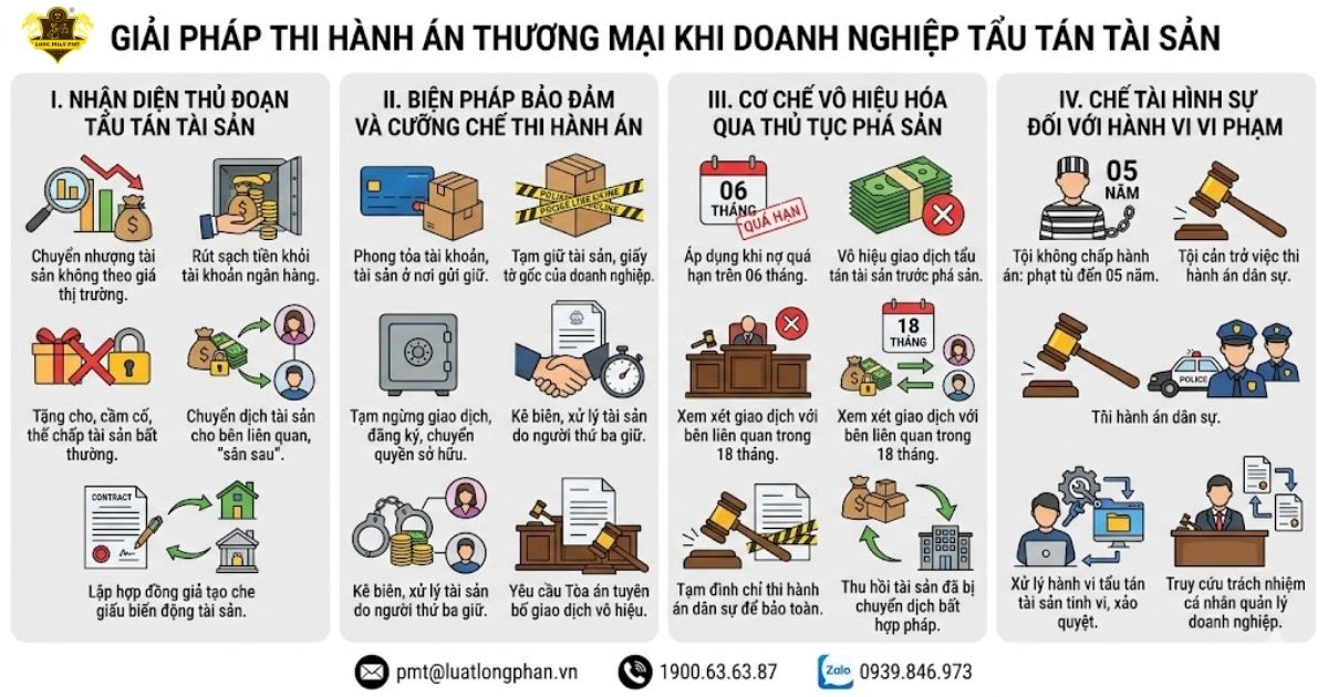 Giải pháp thi hành án thương mại hiệu quả khi doanh nghiệp có dấu hiệu tẩu tán tài sản.