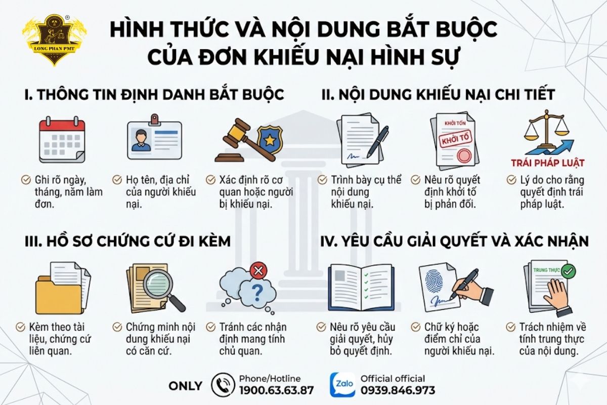 Hình thức và nội dung bắt buộc của đơn khiếu nại hình sự theo quy định Thông tư liên tịch 02/2018.