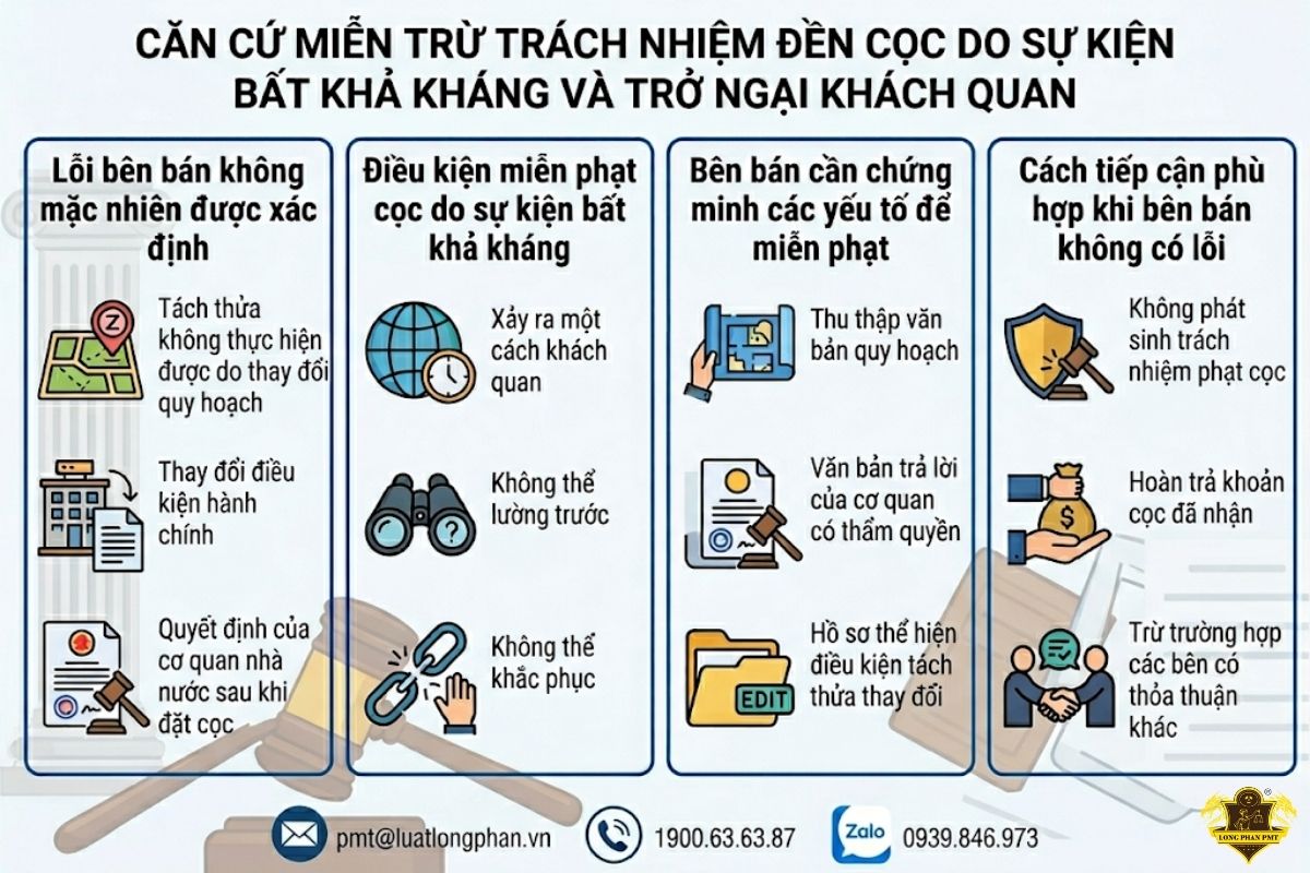 Chi tiết các căn cứ miễn trừ trách nhiệm đền cọc do sự kiện bất khả kháng và trở ngại khách quan khi bán đất.