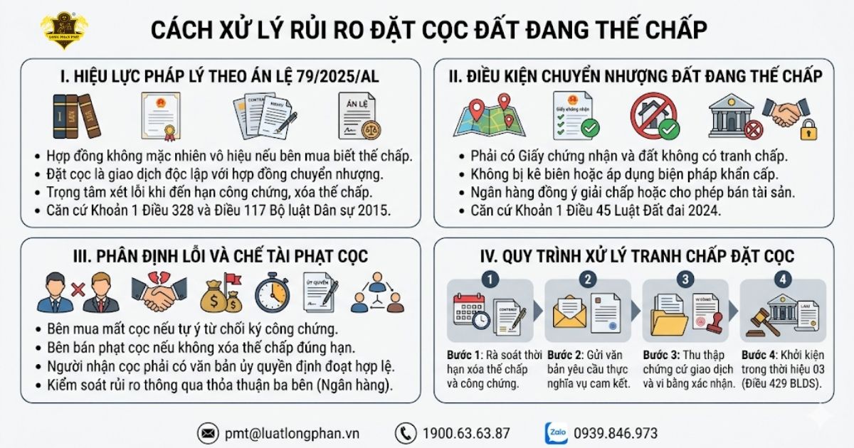 Các bước xử lý rủi ro khi thực hiện đặt cọc đất đang thế chấp ngân hàng.