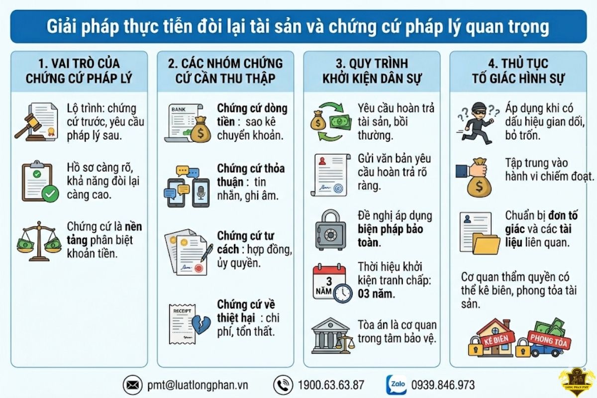 Quy trình 4 bước và chứng cứ quan trọng trong giải pháp đòi lại tài sản đặt cọc.