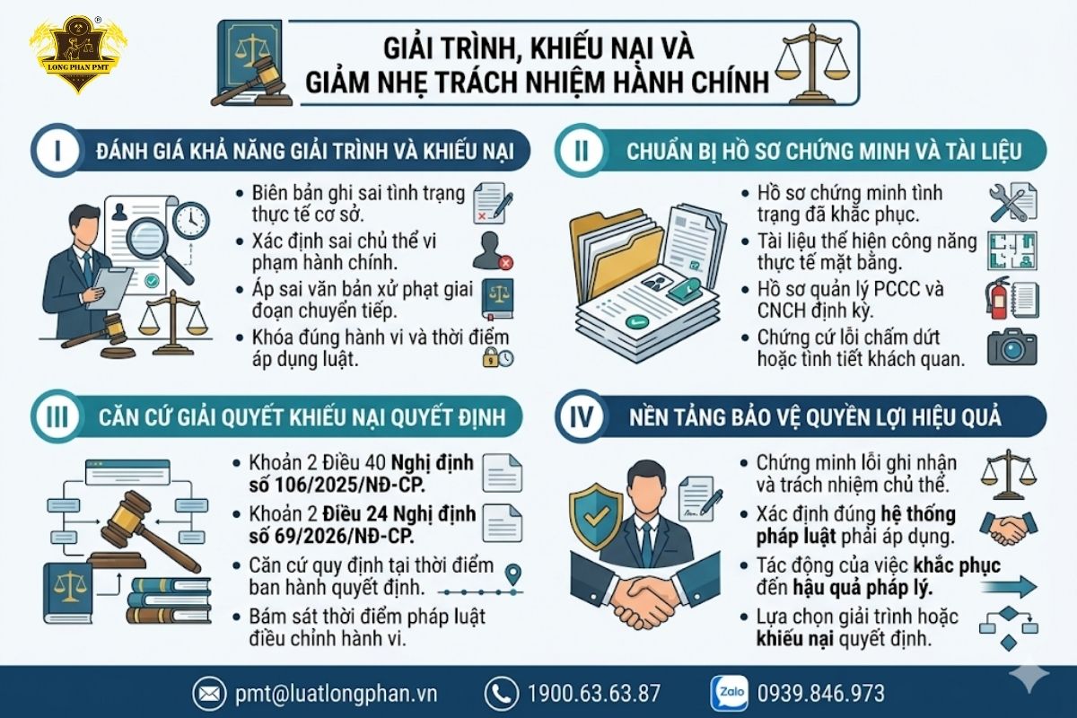 Quy trình giải trình, khiếu nại và áp dụng tình tiết giảm nhẹ trách nhiệm hành chính khi bị lập biên bản vi phạm.