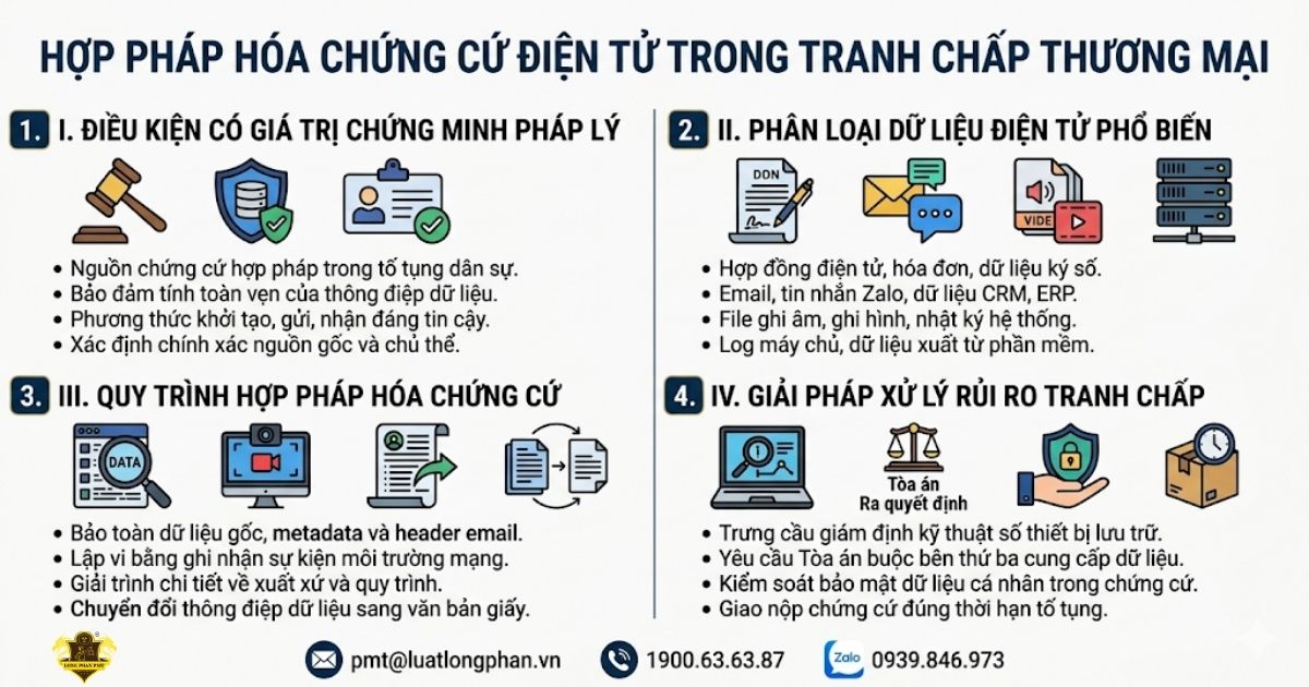 4 bước hợp pháp hóa chứng cứ điện tử trong các vụ kiện tranh chấp thương mại phức tạp.