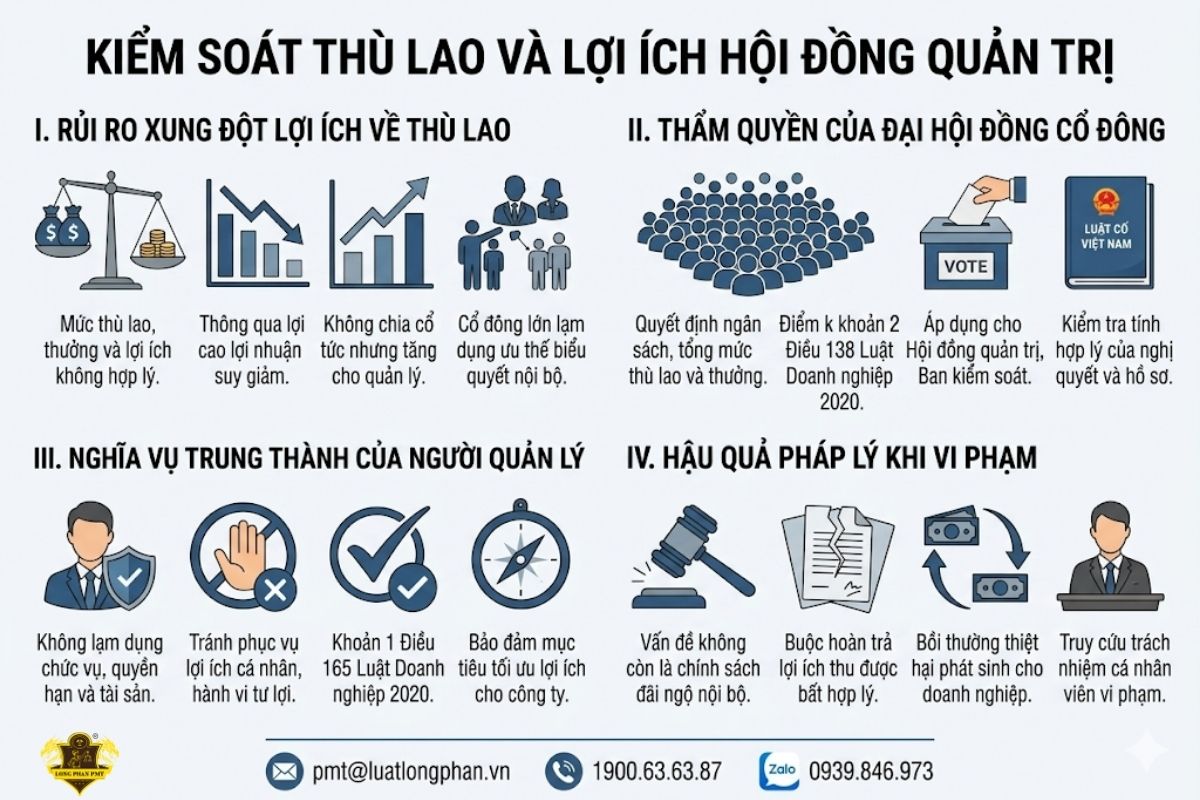 Thẩm quyền và nghĩa vụ trung thành khi kiểm soát thù lao Hội đồng quản trị.