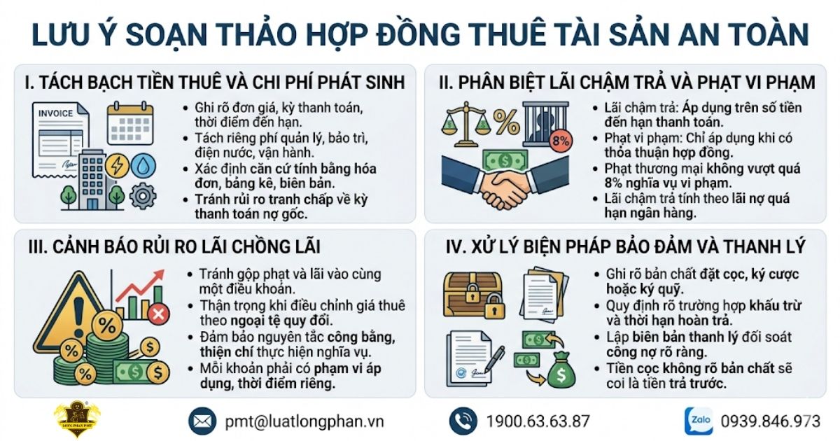 Hướng dẫn soạn thảo hợp đồng thuê tài sản an toàn giúp phòng ngừa rủi ro pháp lý.