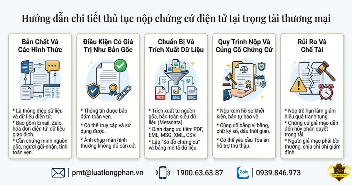 các bước nộp chứng cứ điện tử tại trọng tài thương mại.