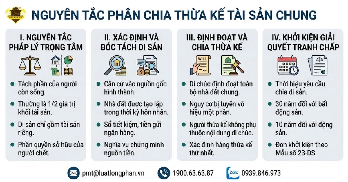 Hướng dẫn chia thừa kế tài sản chung vợ chồng đúng luật.
