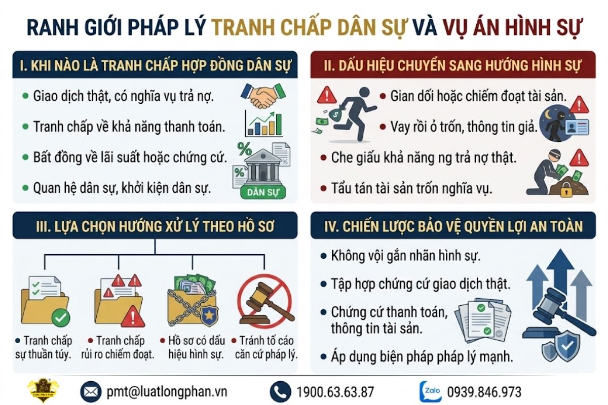 Phân biệt ranh giới pháp lý nhằm ngăn chặn việc hinh su hoa tranh chap dan su cho vay.