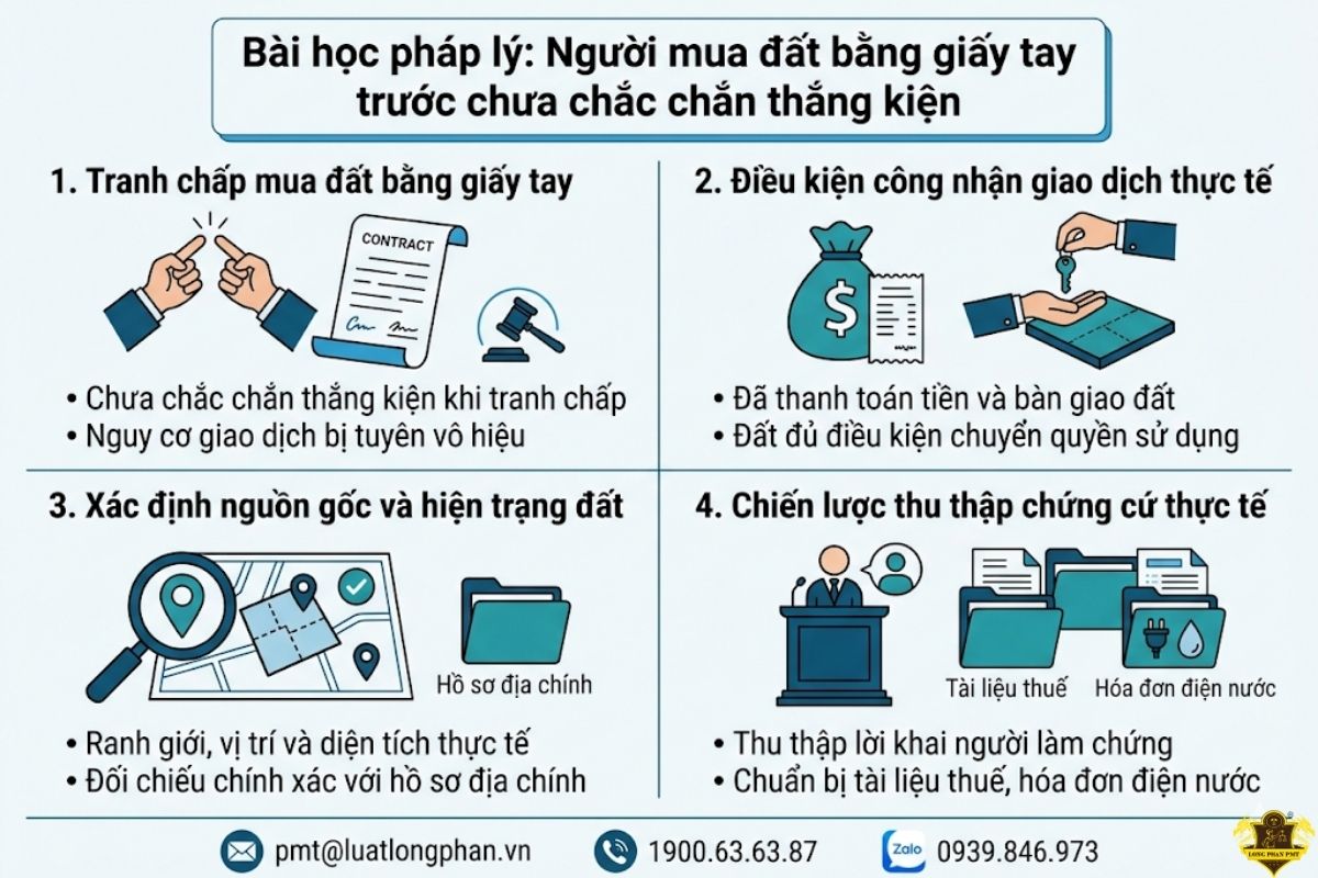 Rủi ro người mua đất bằng giấy tay trước chưa chắc chắn thắng kiện.