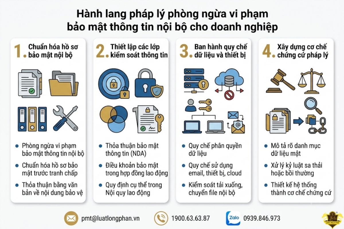 Hành lang pháp lý phòng ngừa vi phạm bảo mật nội bộ doanh nghiệp.