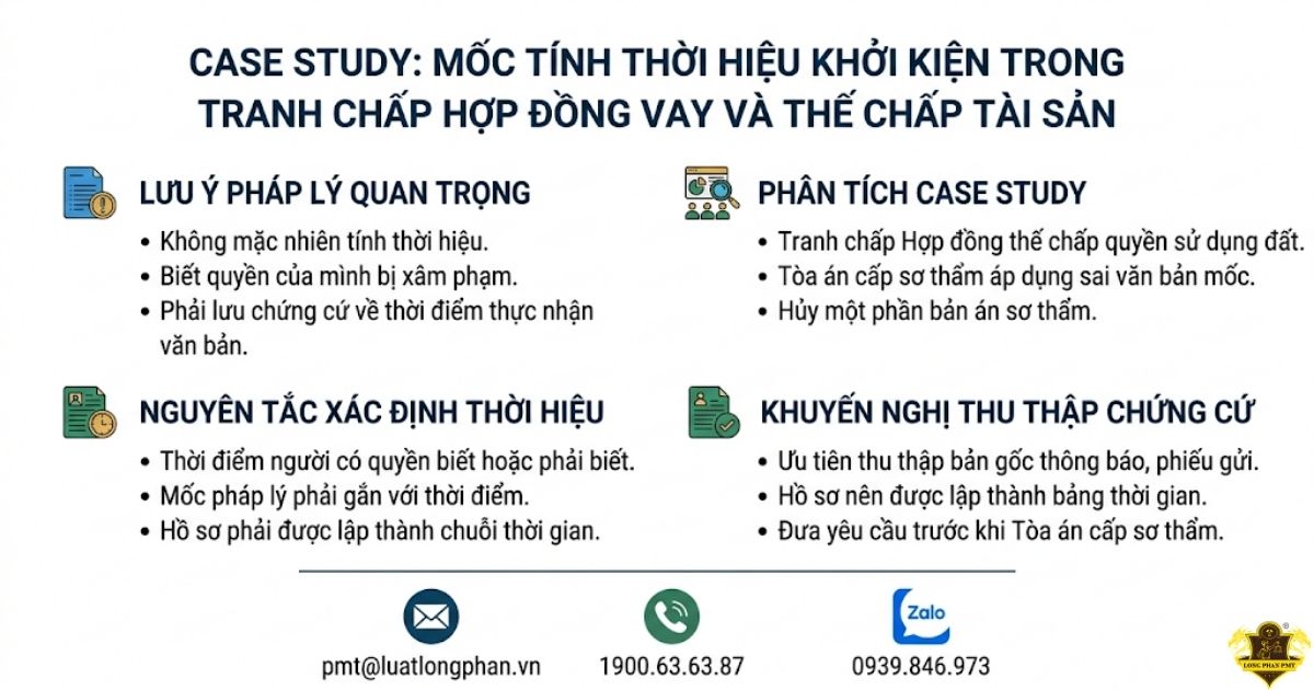 Tổng quan về mốc tính thời hiệu khởi kiện tranh chấp hợp đồng vay và thế chấp tài sản.
