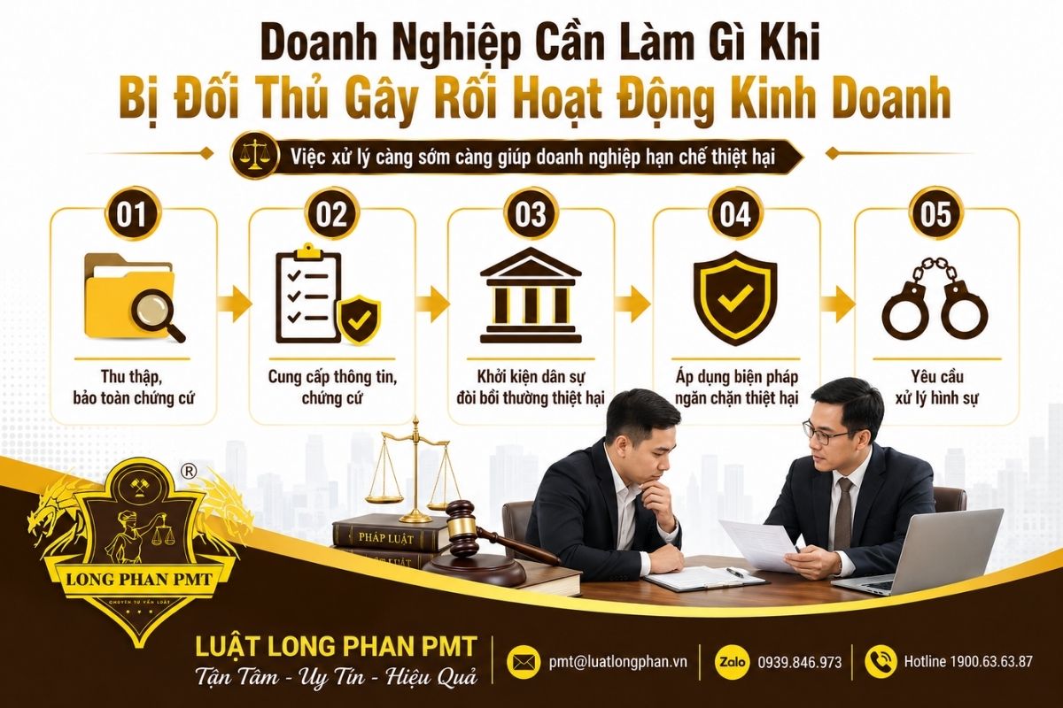 Cách xử lý khi đối thủ gây rối kinh doanh từ thu thập chứng cứ đến khởi kiện và yêu cầu xử lý.