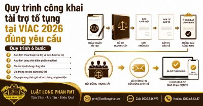 Quy trình công khai tài trợ tố tụng tại VIAC 2026 đúng thời điểm và phạm vi