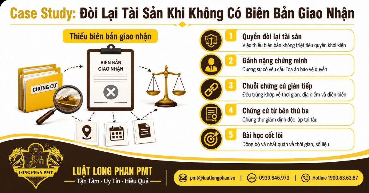 Đòi lại tài sản khi không có biên bản giao nhận bằng chuỗi chứng cứ gián tiếp.