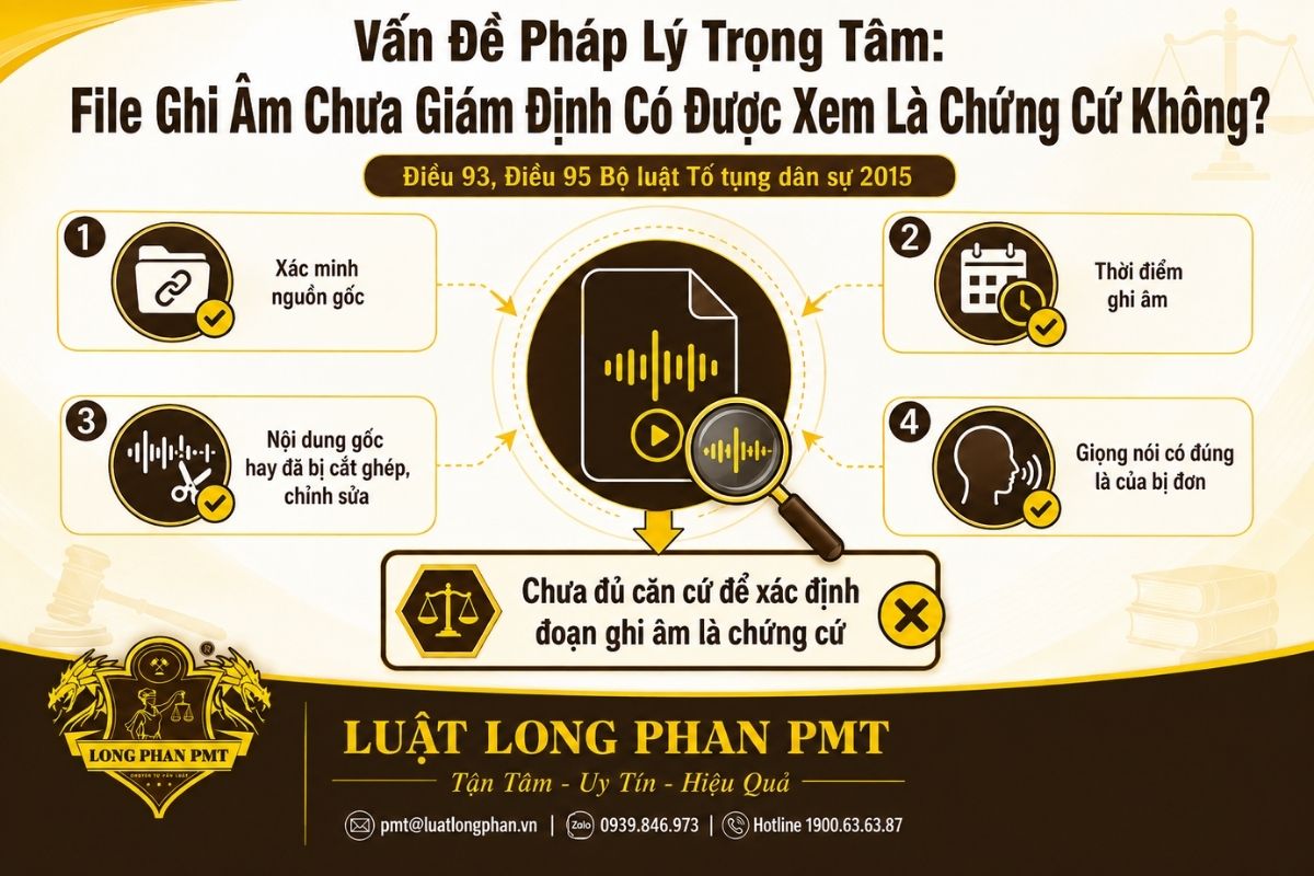 Giá trị chứng cứ của file ghi âm phụ thuộc việc xác minh nguồn gốc và tính xác thực.