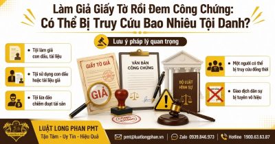 Làm giả giấy tờ rồi đem công chứng có thể phát sinh trách nhiệm hình sự và làm giao dịch vô hiệu.