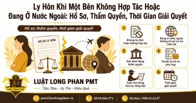 Ly hôn khi một bên không hợp tác hoặc đang ở nước ngoài: hồ sơ, thẩm quyền, thời gian giải quyết