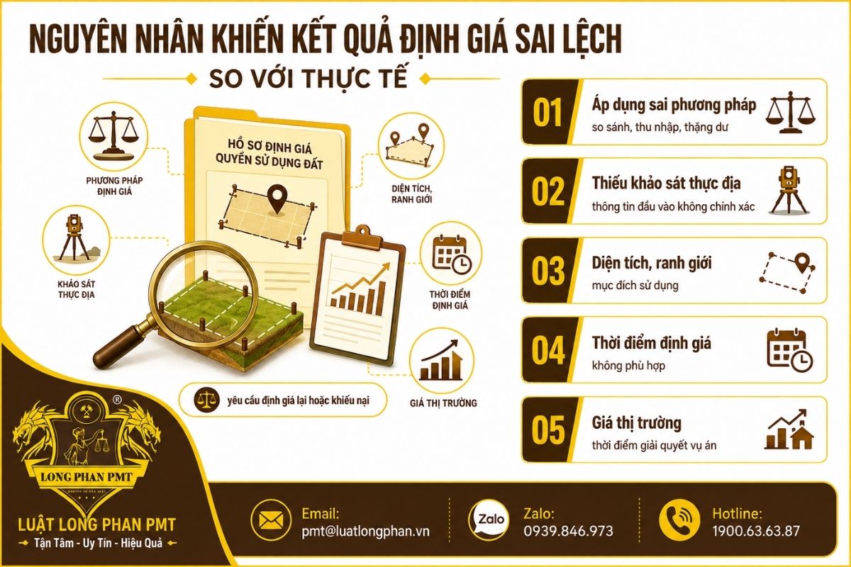 Nguyên nhân khiến kết quả định giá sai lệch so với thực tế