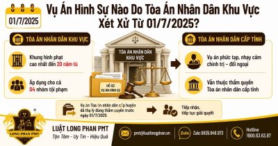 Vụ án hình sự thuộc thẩm quyền Tòa án nhân dân khu vực từ 01/7/2025.