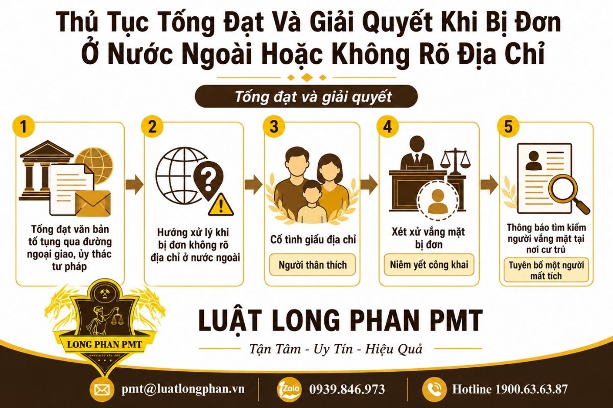 Thủ tục tống đạt ly hôn khi bị đơn ở nước ngoài hoặc không rõ địa chỉ