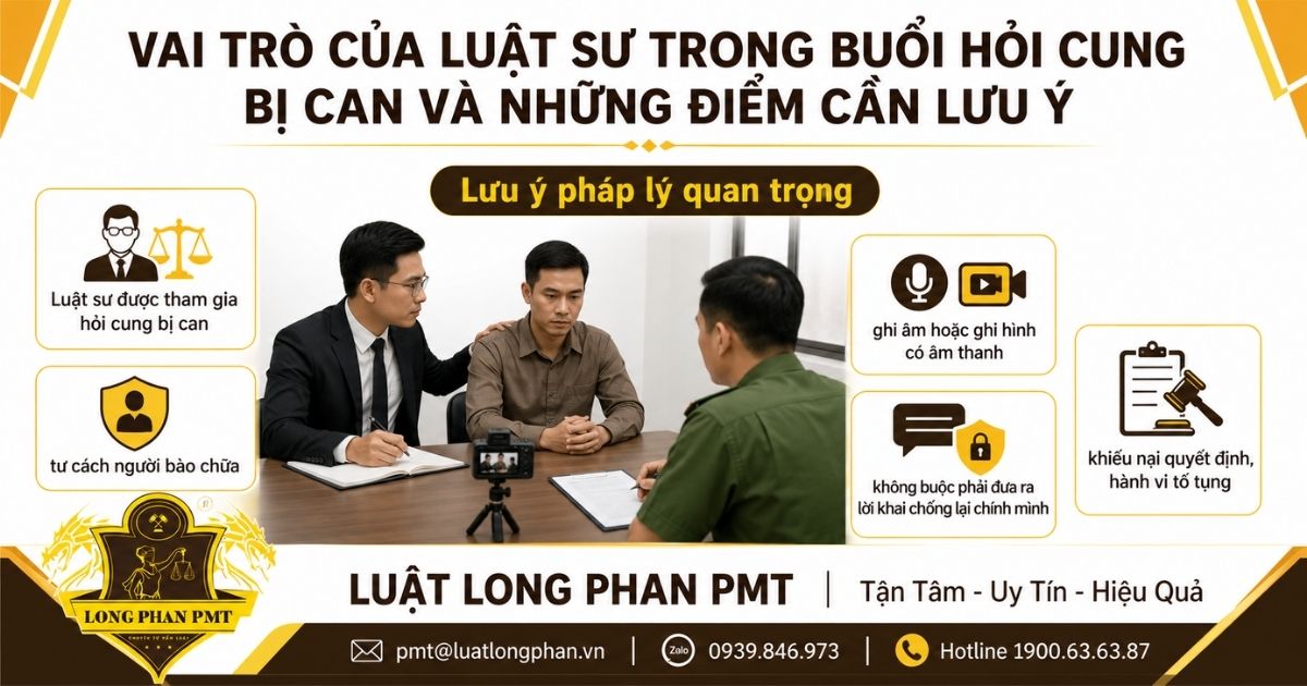 Vai trò của luật sư trong buổi hỏi cung bị can và các quyền cần bảo đảm khi điều tra.