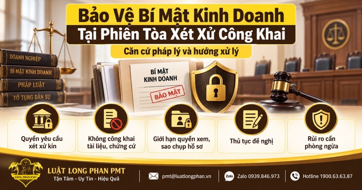 Bảo vệ bí mật kinh doanh tại phiên tòa xét xử công khai bằng xét xử kín và không công khai chứng cứ.