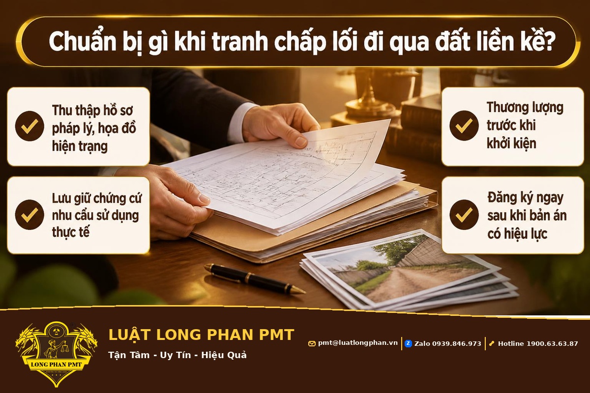 Checklist chuẩn bị khi tranh chấp lối đi qua đất liền kề