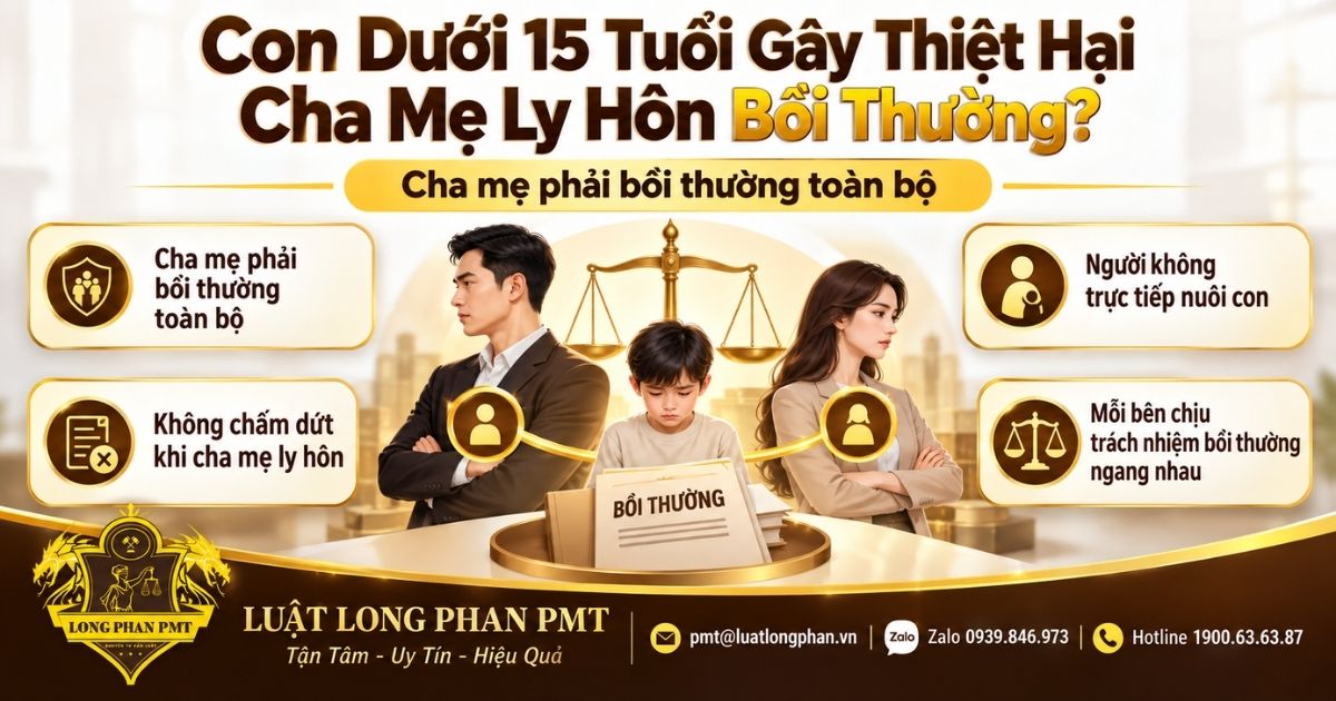 Con dưới 15 tuổi gây thiệt hại, cha mẹ ly hôn vẫn cùng chịu trách nhiệm bồi thường.