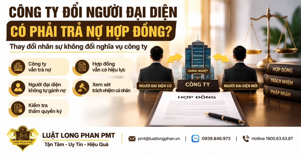Công ty đổi người đại diện có phải trả nợ hợp đồng theo nguyên tắc trách nhiệm của pháp nhân.