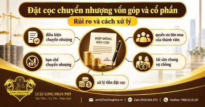 Đặt cọc chuyển nhượng vốn góp và cổ phần với điều kiện chuyển nhượng và rủi ro pháp lý cần rà soát.