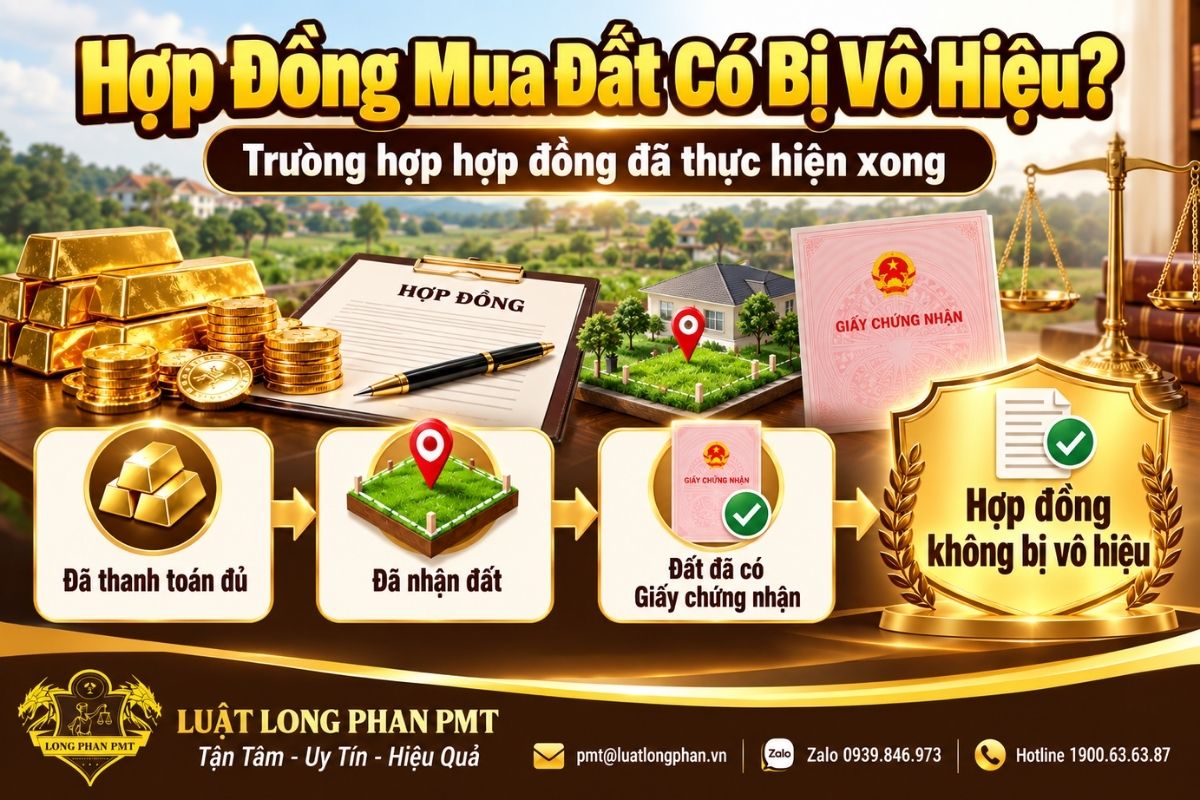 Hiệu lực hợp đồng mua đất trả bằng vàng khi bên nhận đã trả đủ và nhận đất.