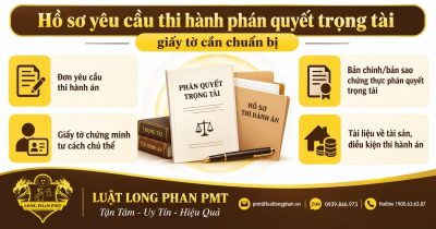 Hồ sơ yêu cầu thi hành phán quyết trọng tài gồm đơn, phán quyết và giấy tờ chủ thể