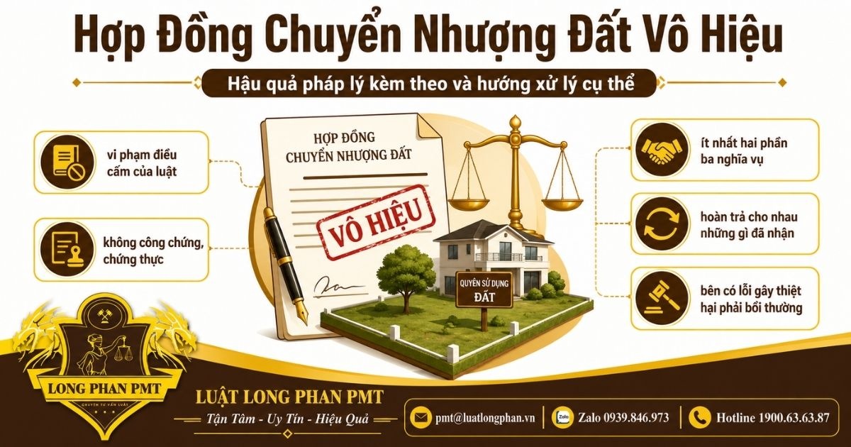 Hợp đồng chuyển nhượng đất vô hiệu và các căn cứ, hậu quả pháp lý, hướng xử lý.