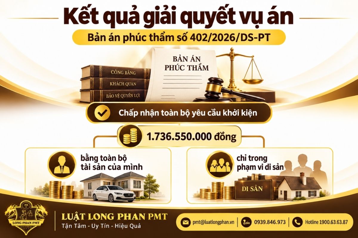 Kết quả giải quyết vụ án xác định nghĩa vụ riêng và trách nhiệm trong phạm vi di sản.