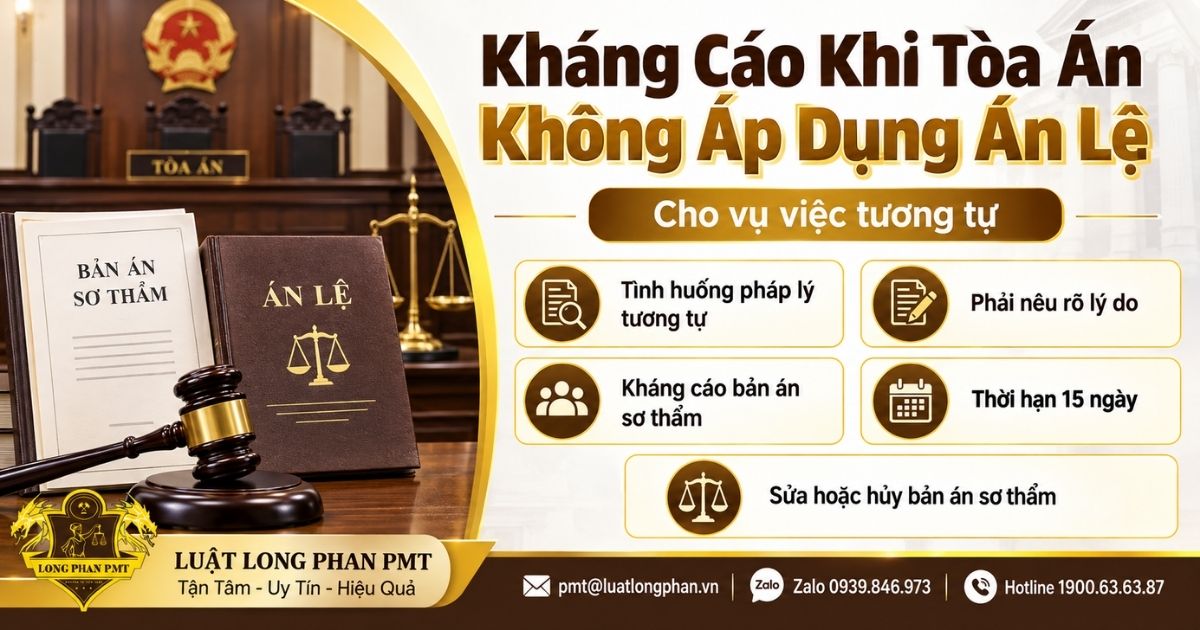 Kháng cáo khi Tòa án không áp dụng án lệ cho vụ việc có tình huống pháp lý tương tự