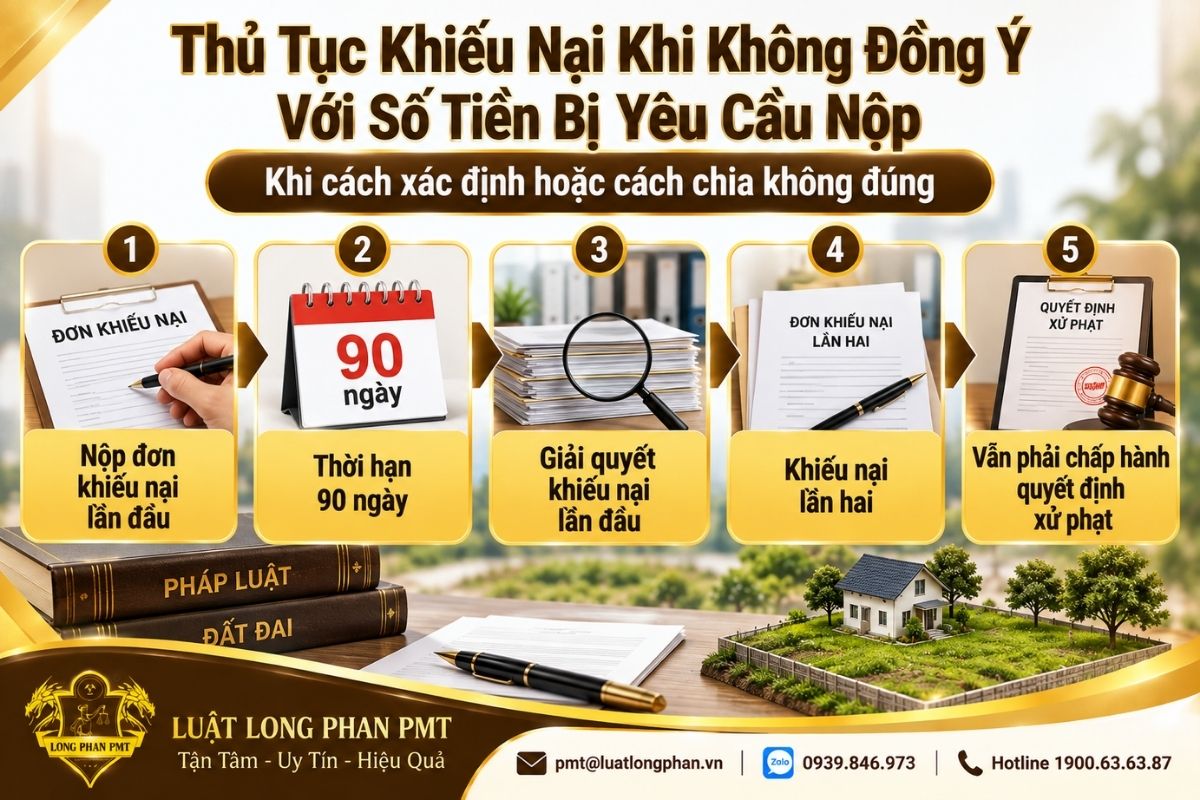 Thủ tục khiếu nại số tiền bị yêu cầu nộp khi xử phạt vi phạm hành chính đất đai.