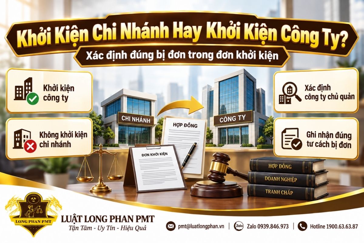 Xác định khởi kiện chi nhánh hay công ty khi hợp đồng chỉ ghi thông tin chi nhánh.