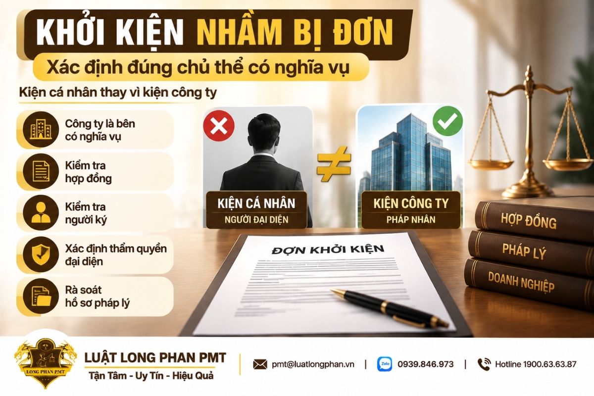 Khởi kiện nhầm bị đơn khi xác định trách nhiệm trả nợ hợp đồng của công ty.
