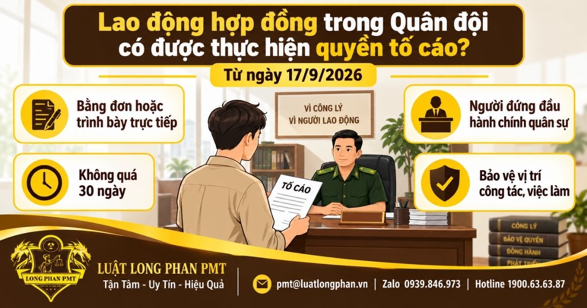 Lao động hợp đồng trong Quân đội thực hiện quyền tố cáo theo quy định mới.