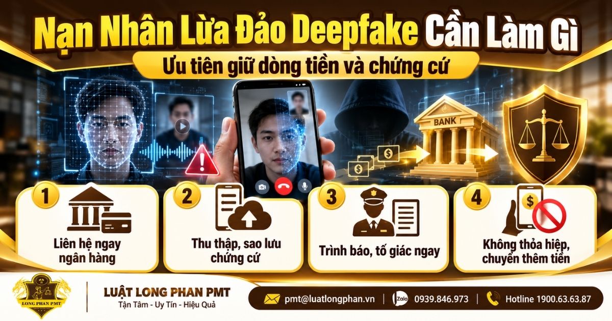 Nạn nhân lừa đảo deepfake cần làm gì để giữ chứng cứ, dòng tiền và thu hồi tài sản.