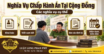 Nghĩa vụ chấp hành án tại cộng đồng gồm khai báo, cam kết, báo cáo định kỳ và điểm danh.