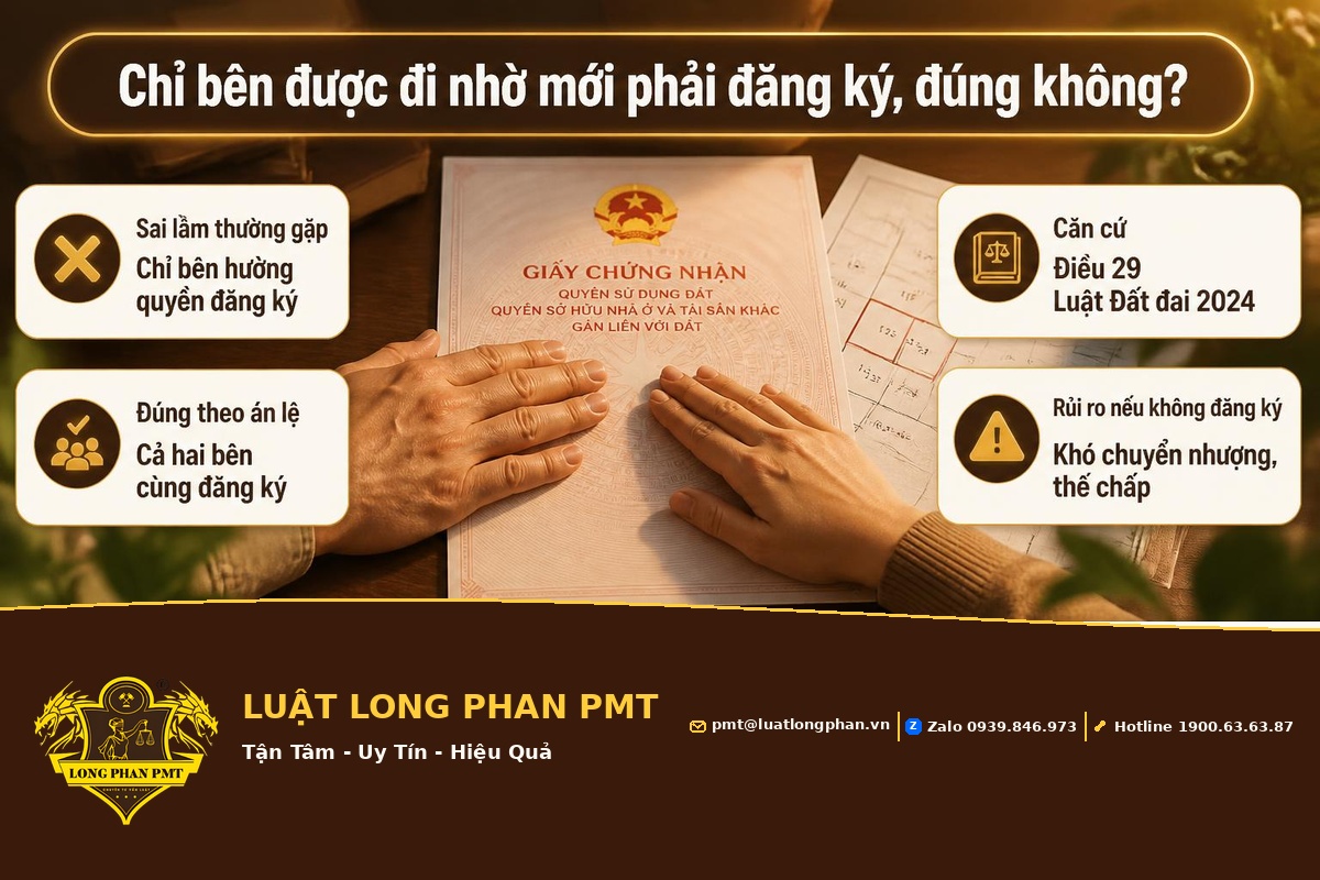 Cả hai bên hưởng quyền và chịu hưởng quyền đều phải đăng ký lối đi theo Điều 29 Luật Đất đai 2024