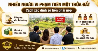 Nhiều người vi phạm trên một thửa đất và cách xác định số tiền phải nộp.
