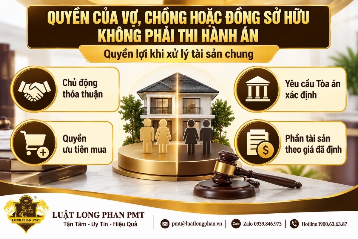 Quyền của đồng sở hữu không phải thi hành án khi tài sản chung bị xử lý.