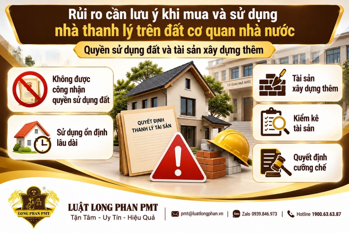 Rủi ro khi mua và sử dụng nhà thanh lý trên đất cơ quan nhà nước.