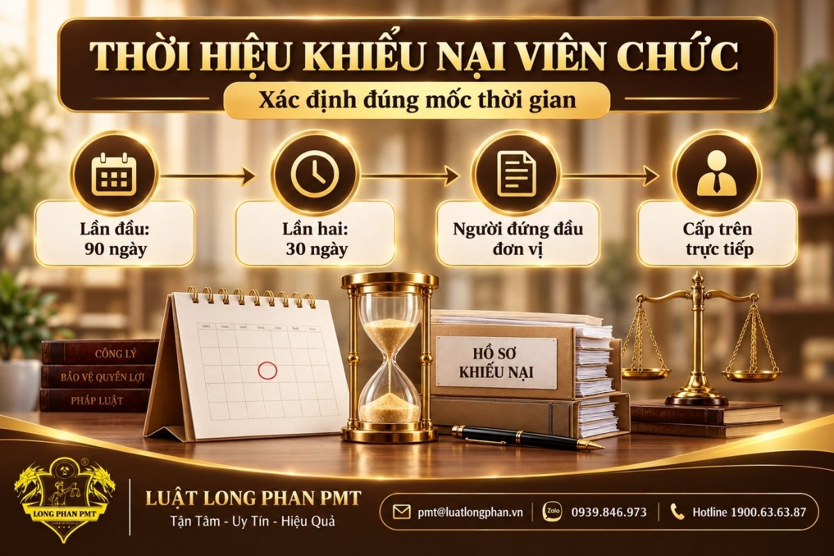 Thời hiệu khiếu nại viên chức với các mốc thời gian và thẩm quyền giải quyết cần lưu ý.
