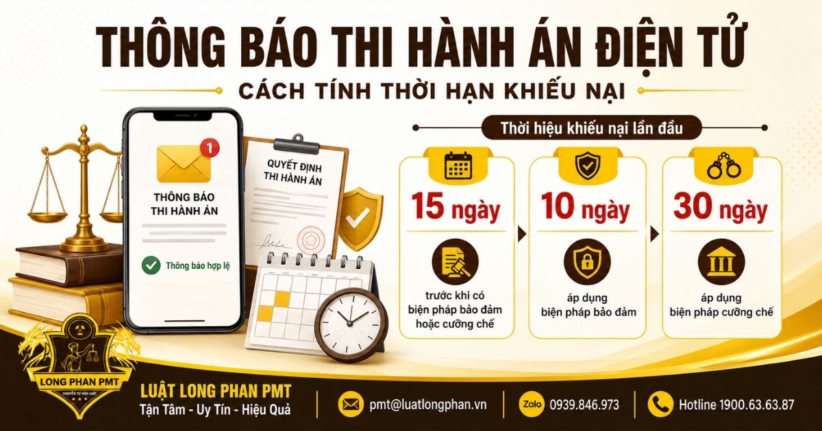 Thông báo thi hành án điện tử và các mốc thời hiệu khiếu nại cần xác định.