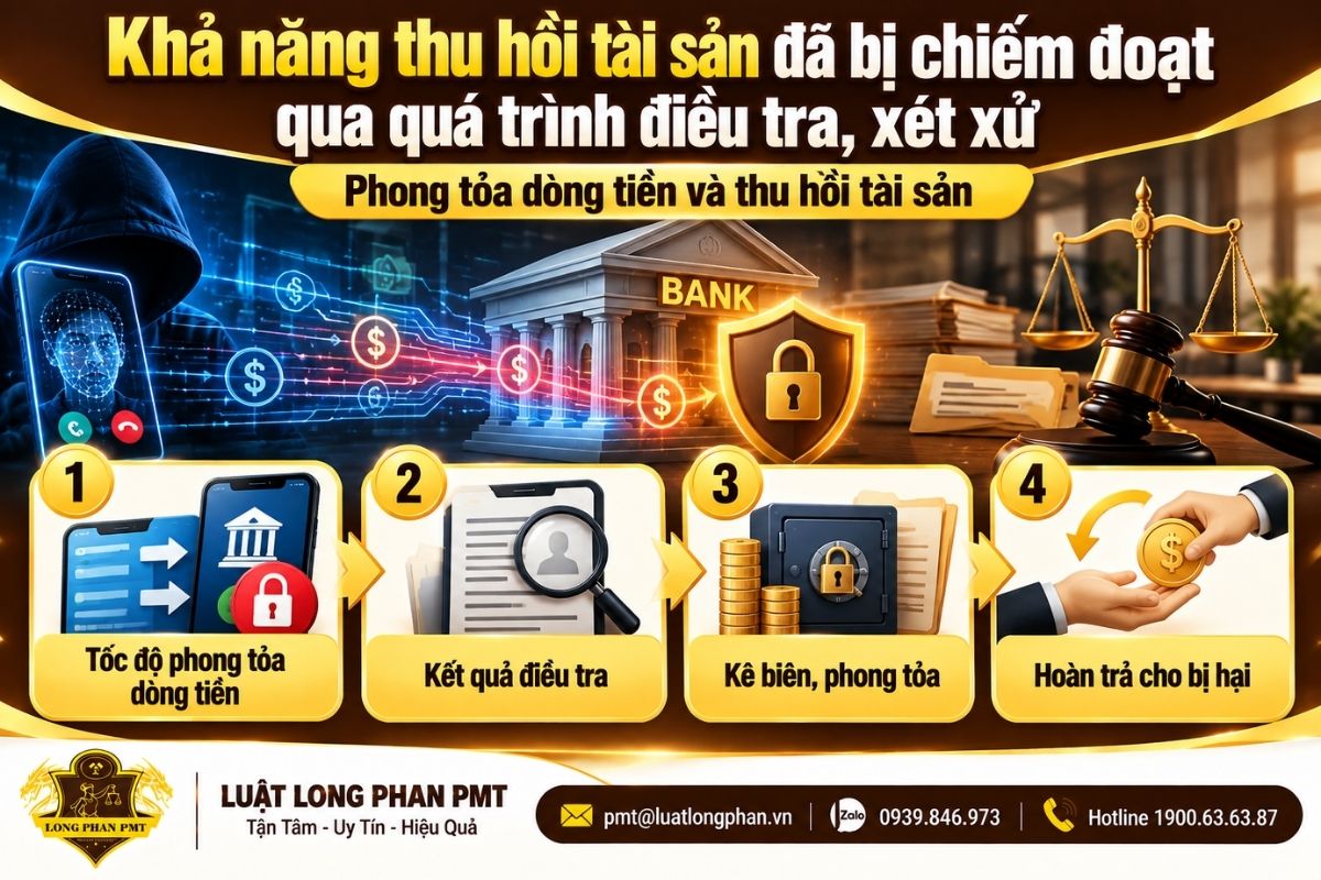 Thu hồi tài sản lừa đảo deepfake thông qua phong tỏa, điều tra và xử lý tài sản liên quan.