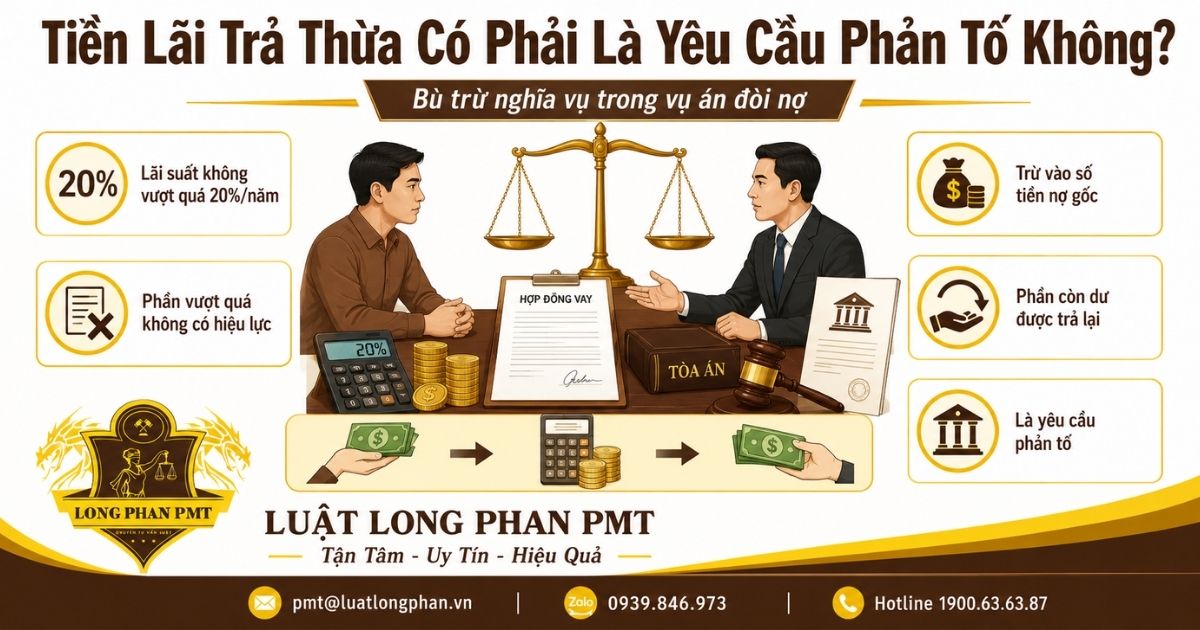 Tiền lãi trả thừa có phải là yêu cầu phản tố và cách xử lý phần lãi vượt mức hợp pháp.