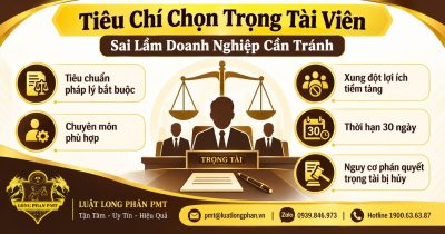 Tiêu chí chọn trọng tài viên về tiêu chuẩn pháp lý, chuyên môn, xung đột lợi ích và thời hạn.